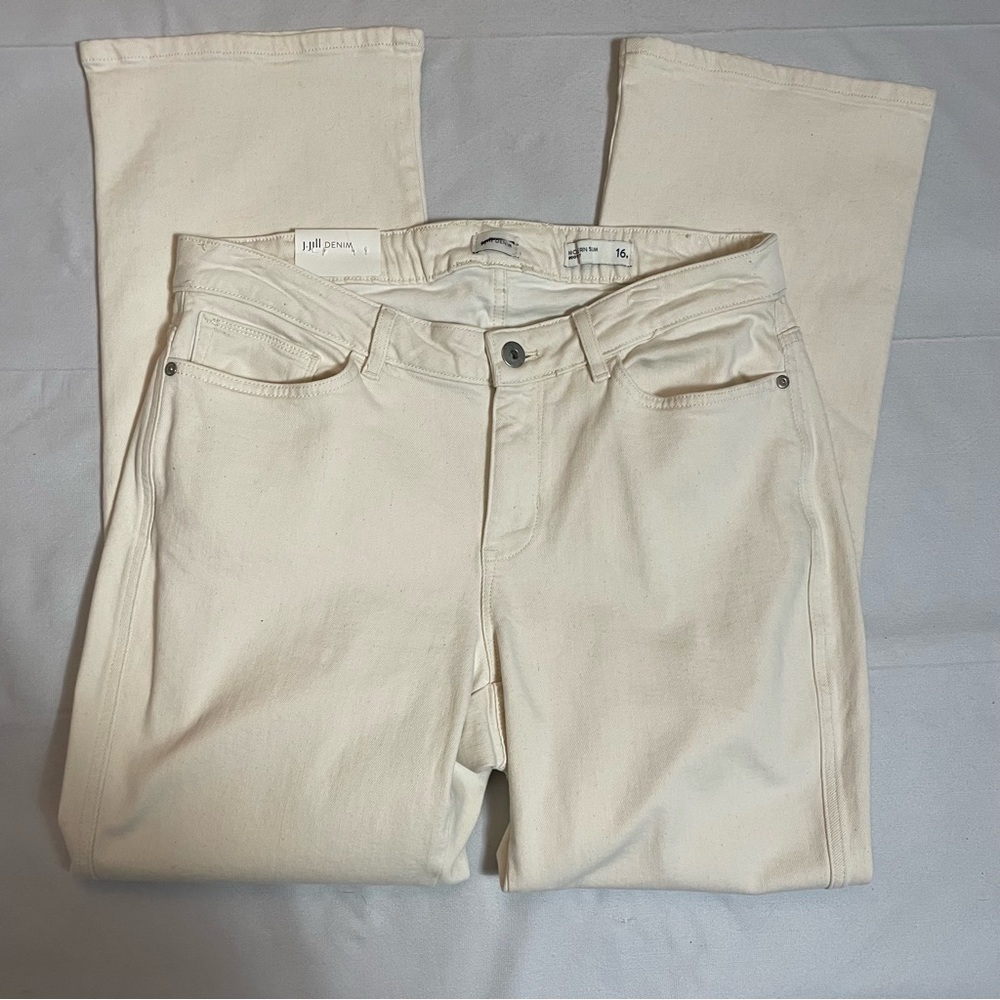 NWT New J.Jill Bootcut Mid Rise Ivory Jeans Size 16 - Picture 9 of 12